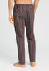 Back view of a men model wearing HA libra stripes cotton Long Pants