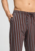 Close-up view of a men model wearing HA libra stripes cotton Long Pants