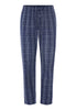 Front cutout view of HA checked blue cotton Long Pants