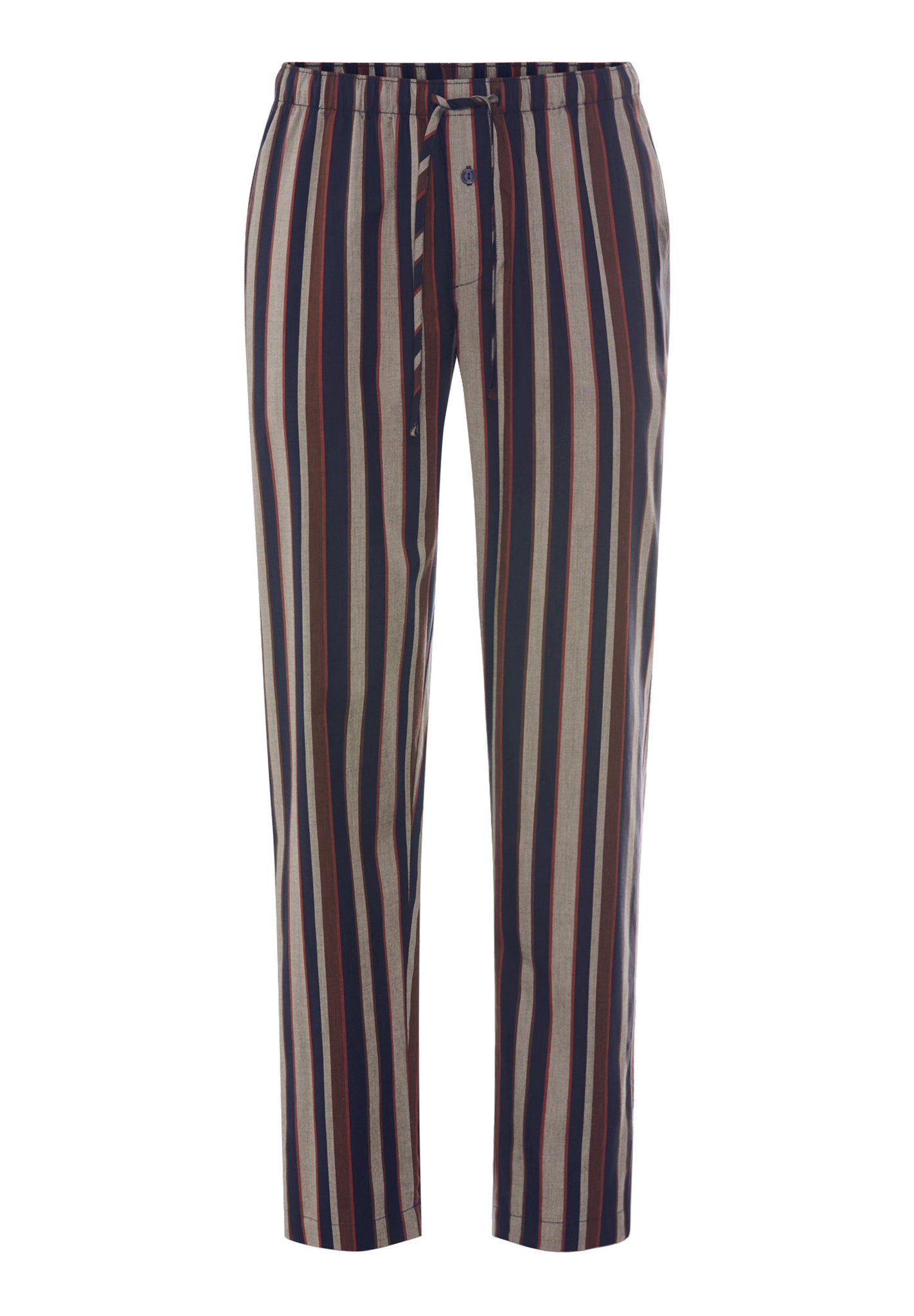 Front cutout view of HA pinecone stripes cotton Long Pants