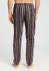 Back view of a men model wearing HA pinecone stripes cotton Long Pants