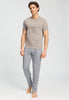 Full-body view of a men model wearing HA celestial light cotton Long Pants