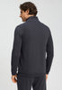 Back view of a men model wearing HA smokey charcoal cotton Cardigan