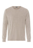 Front cutout view of HA toffee melange modal/viscose/tencel L/SLV Shirt