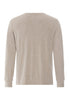 Back cutout view of HA toffee melange modal/viscose/tencel L/SLV Shirt