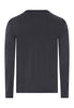 Back cutout view of HA charcoal art modal/viscose/tencel L/SLV Shirt