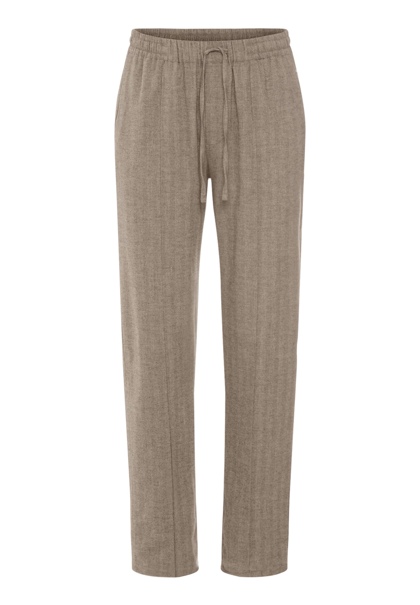 Front cutout view of HA earthy woven cotton Long Pants