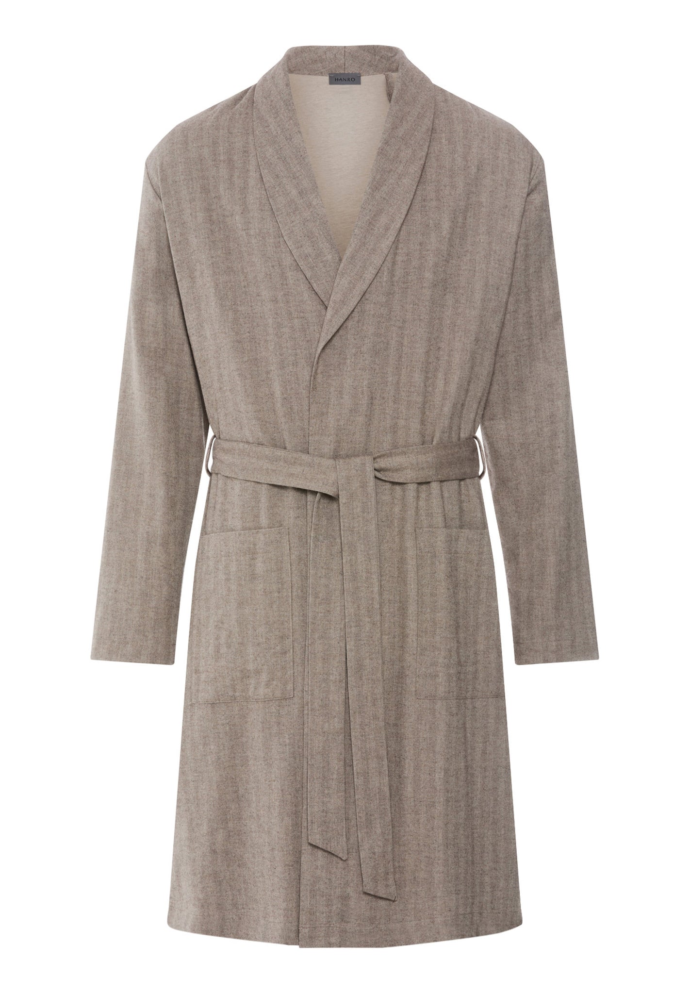 Front cutout view of HA earthy woven cotton Robe