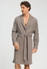 Front view of a men model wearing HA earthy woven cotton Robe