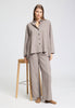 Full-body view of a women model wearing HA canyon brown wool Socks