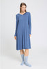 Full-body view of a women model wearing HA chalky blue wool Socks