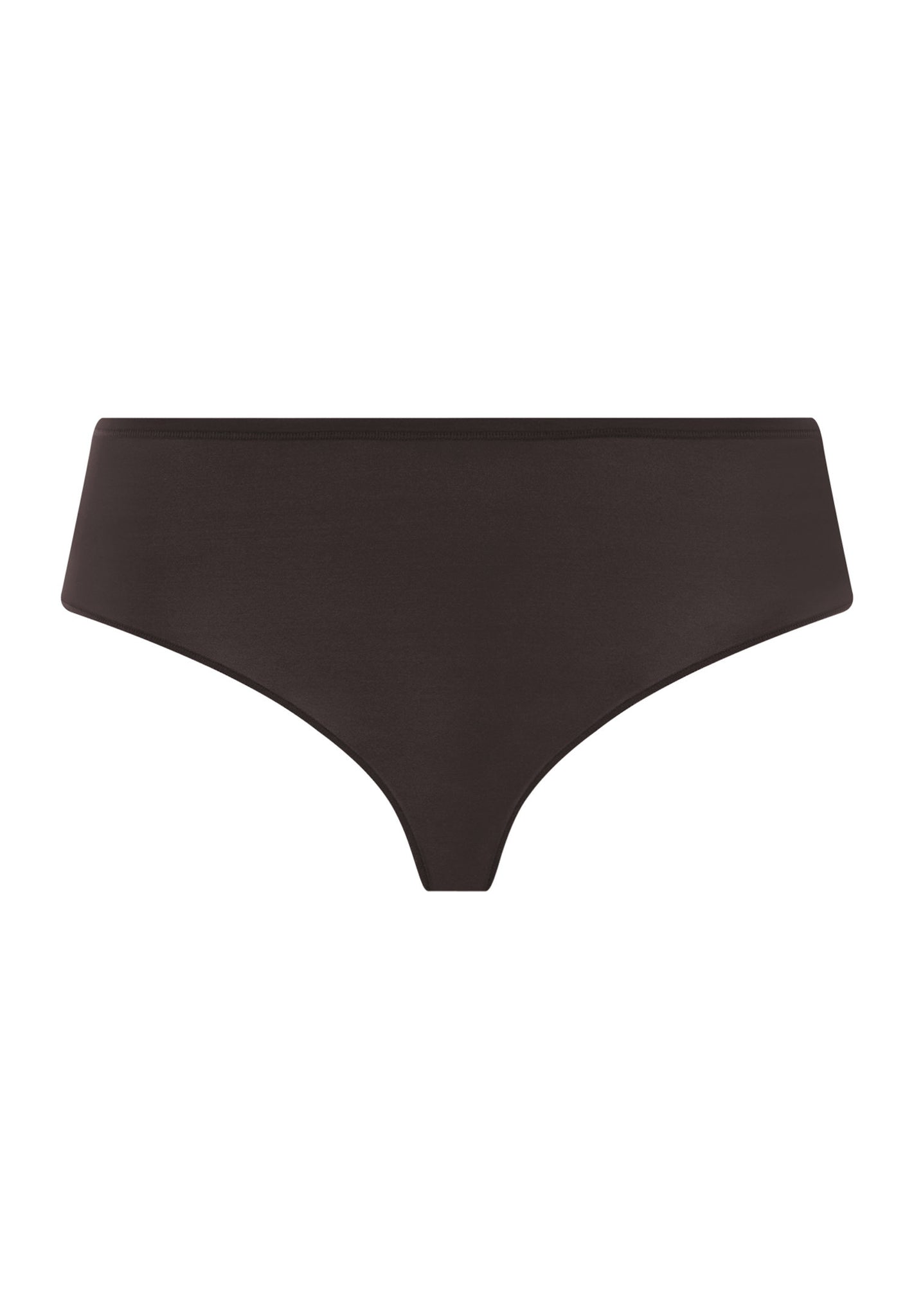 Front cutout view of HA mocha brown microfibre Midi Briefs