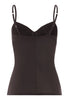 Back cutout view of HA mocha brown microfibre Padded Bra-Camisole