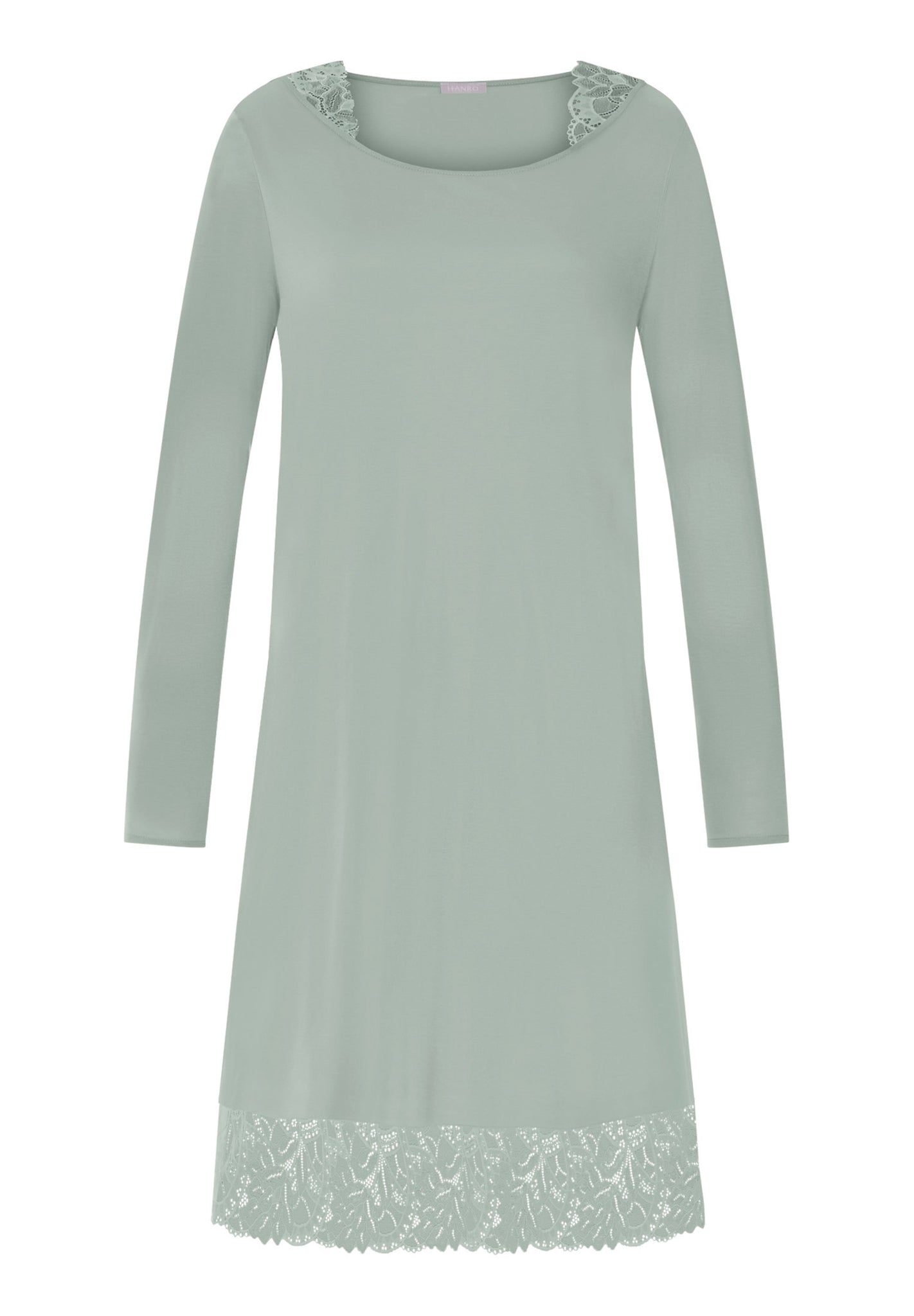 Front cutout view of HA mystic breeze modal/viscose/tencel L/SLV Nightdress 100cm
