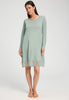 Front view of a women model wearing HA mystic breeze modal/viscose/tencel L/SLV Nightdress 100cm