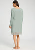 Back view of a women model wearing HA mystic breeze modal/viscose/tencel L/SLV Nightdress 100cm