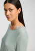 Close-up view of a women model wearing HA mystic breeze modal/viscose/tencel L/SLV Nightdress 100cm