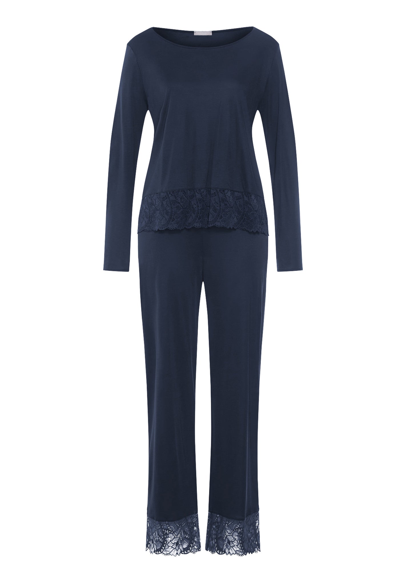 Front cutout view of HA deep navy modal/viscose/tencel L/SLV Pajama