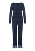 Back cutout view of HA deep navy modal/viscose/tencel L/SLV Pajama