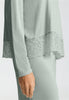 Close-up view of a women model wearing HA mystic breeze modal/viscose/tencel L/SLV Pajama