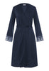 Front cutout view of HA deep navy modal/viscose/tencel Robe 110cm