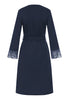 Back cutout view of HA deep navy modal/viscose/tencel Robe 110cm