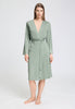 Front view of a women model wearing HA mystic breeze modal/viscose/tencel Robe 110cm