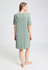 Back view of a women model wearing HA mystic breeze modal/viscose/tencel S/SLV Nightdress 95cm