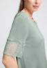 Close-up view of a women model wearing HA mystic breeze modal/viscose/tencel S/SLV Nightdress 95cm