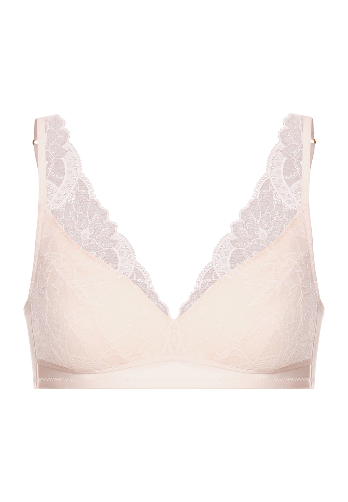 Front cutout view of HA creamy glass modal/viscose/tencel Light Padded Soft Cup Bra