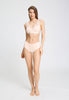 Full-body view of a women model wearing HA creamy glass modal/viscose/tencel Light Padded Soft Cup Bra