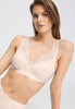 Close-up view of a women model wearing HA creamy glass modal/viscose/tencel Light Padded Soft Cup Bra