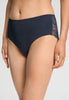 Front view of a women model wearing HA deep navy modal/viscose/tencel Maxi Briefs