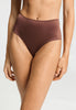 Front view of a women model wearing HA cinnamon modal/viscose/tencel Maxi Briefs