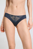 Front view of a women model wearing HA deep navy modal/viscose/tencel Mini Briefs