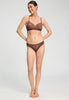 Full-body view of a women model wearing HA cinnamon modal/viscose/tencel Mini Briefs