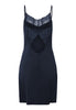Back cutout view of HA deep navy modal/viscose/tencel Negligee 90cm