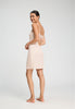 Back view of a women model wearing HA creamy glass modal/viscose/tencel Negligee 90cm