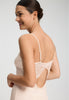 Close-up view of a women model wearing HA creamy glass modal/viscose/tencel Negligee 90cm