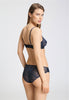 Back view of a women model wearing HA deep navy modal/viscose/tencel Soft Cup Bra