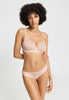 Front view of a women model wearing HA creamy glass modal/viscose/tencel Soft Cup Bra