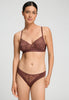 Front view of a women model wearing HA cinnamon modal/viscose/tencel Soft Cup Bra