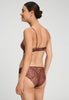Back view of a women model wearing HA cinnamon modal/viscose/tencel Soft Cup Bra