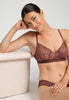 Close-up view of a women model wearing HA cinnamon modal/viscose/tencel Soft Cup Bra