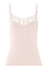 Front cutout view of HA creamy glass modal/viscose/tencel Spaghetti Top