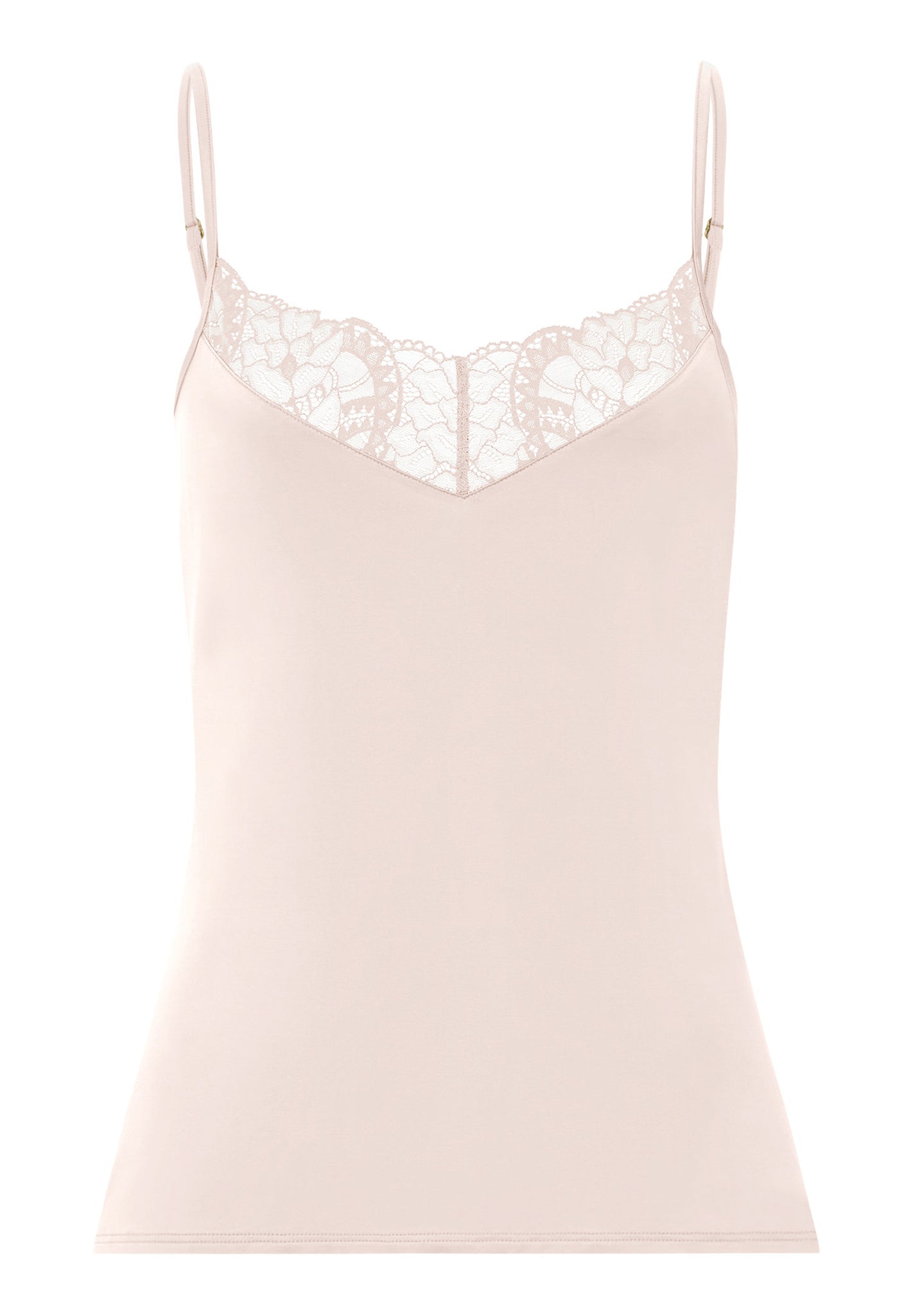 Front cutout view of HA creamy glass modal/viscose/tencel Spaghetti Top