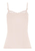 Back cutout view of HA creamy glass modal/viscose/tencel Spaghetti Top