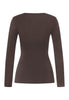 Back cutout view of HA dark mocha cotton L/SLV Shirt
