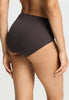 Back view of a women model wearing HA dark mocha cotton Maxi Briefs