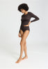 Full-body view of a women model wearing HA dark mocha cotton Maxi Briefs